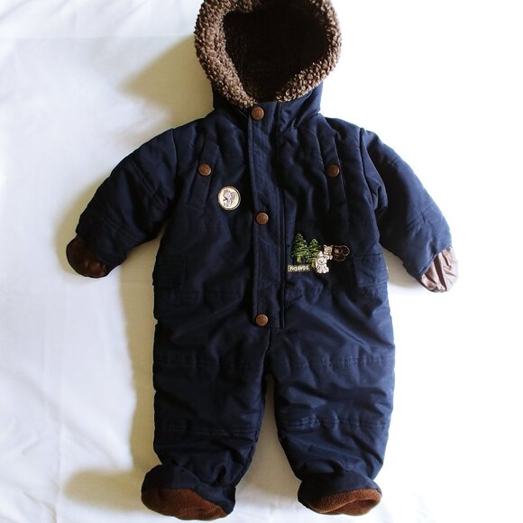 London Fog Baby Boys Front-Snap Zipper Bunting Snowsuit 9 Months - Picture 8 of 11
